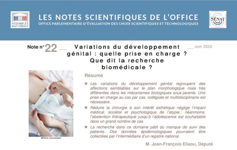 Bioéthique : note scientifique sur les variations du développement génital