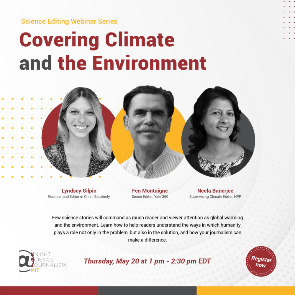 Webinaire du Knight Science Journalism du MIT sur le climat et l'environnement