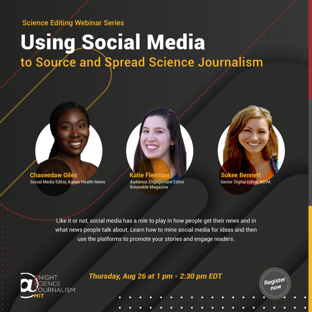 Webinaire " réseaux sociaux et journalisme scientifique " avec le Knight Science Journalism du MIT