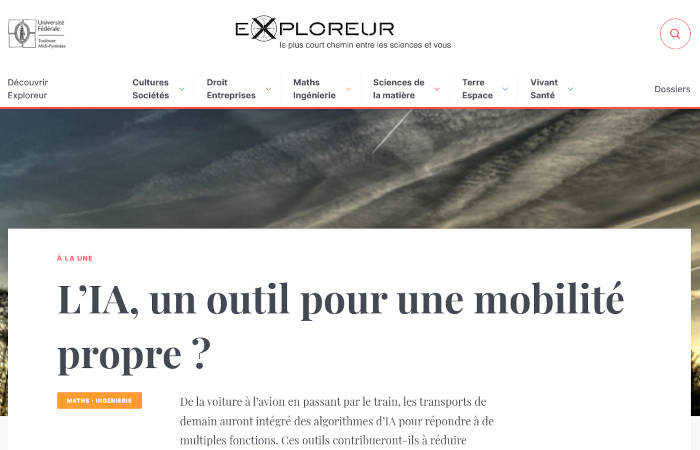 Magazine numérique scientifique Exploreur