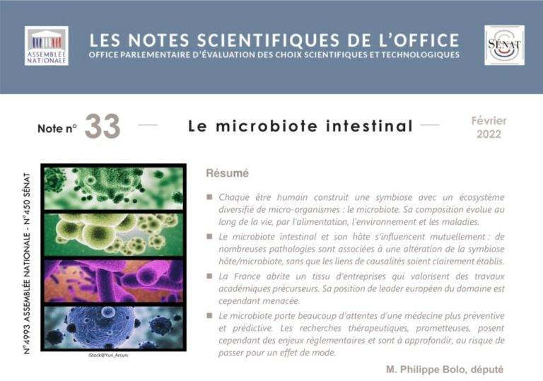 Conférence de presse : présentation de la note scientifique de l’OPECST sur le microbiote intestinal