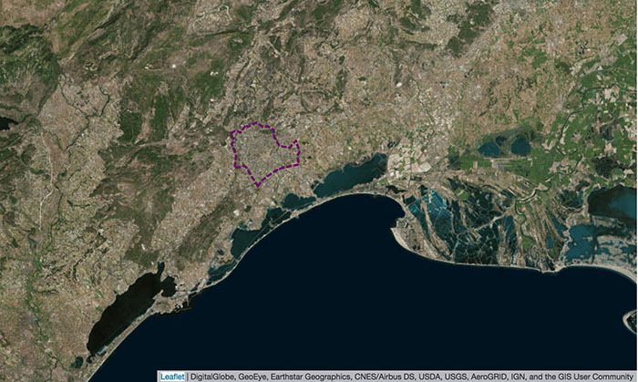 Photo satellite Montpellier